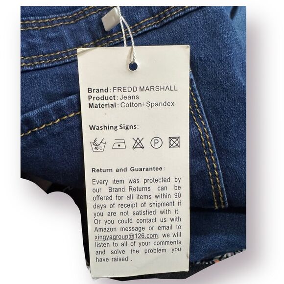 Fredd Marshall Distressed Denim Jeans Straight Leg Size 16 BNWT - Picture 7 of 7